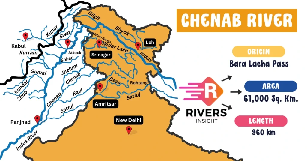 Map of Chenab River