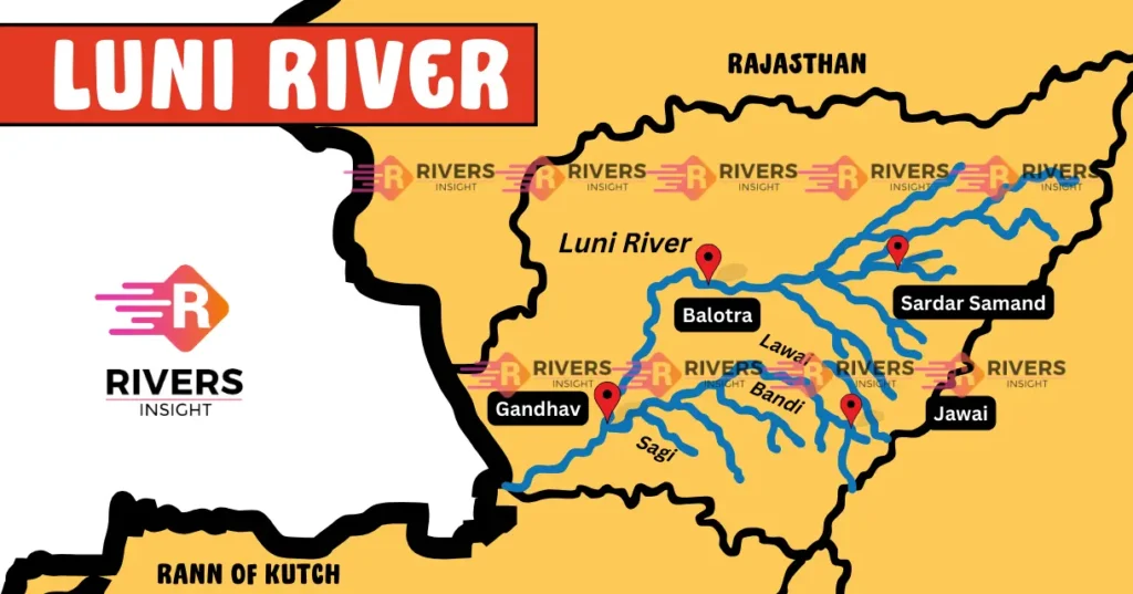 Luni River Map and tributaries