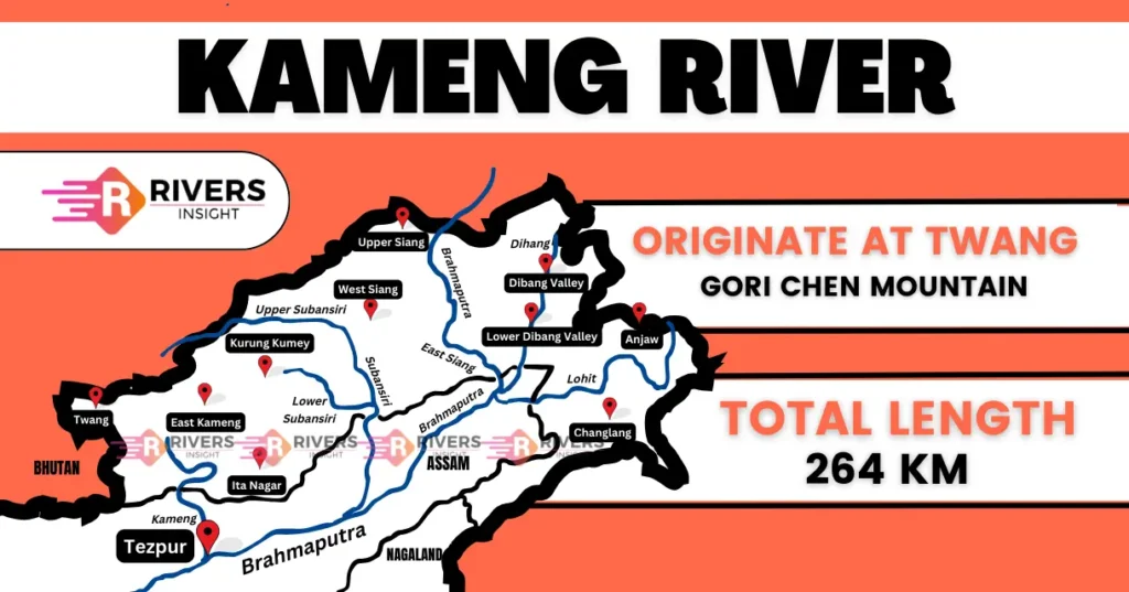 Kameng River of Arunachal - Map, Origin, Tributaries