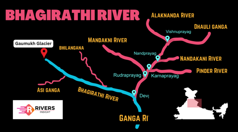 Bhagirathi River Map and Origin