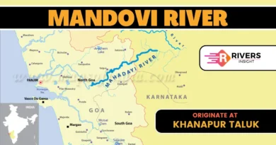 Mahadayi or Mandovi River Map