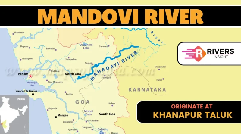 Mahadayi or Mandovi River Map