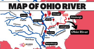 Ohio River on Map of USA