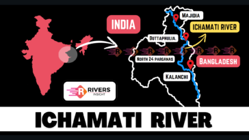 Ichamati River with Map of West-Bengal