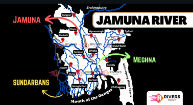 Jamuna River Map in Bangladesh with Padma and Meghna River