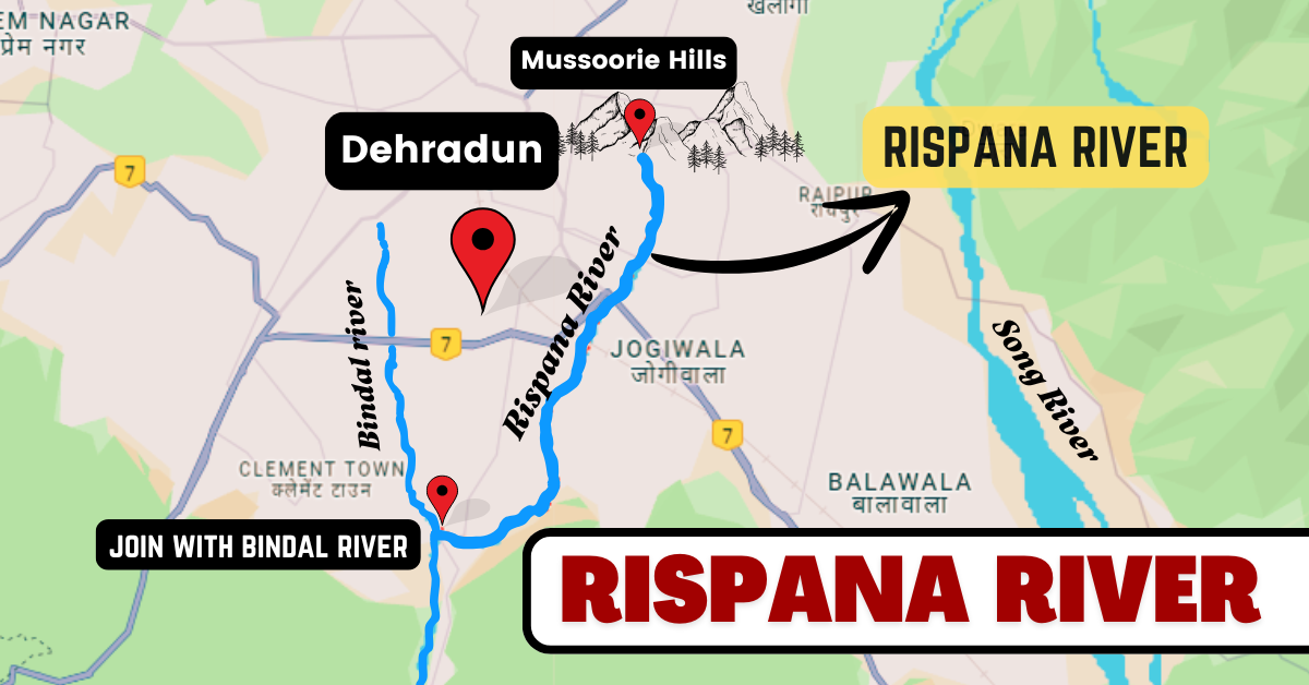 Rispana River - Map of Dehradun, Uttarakhand