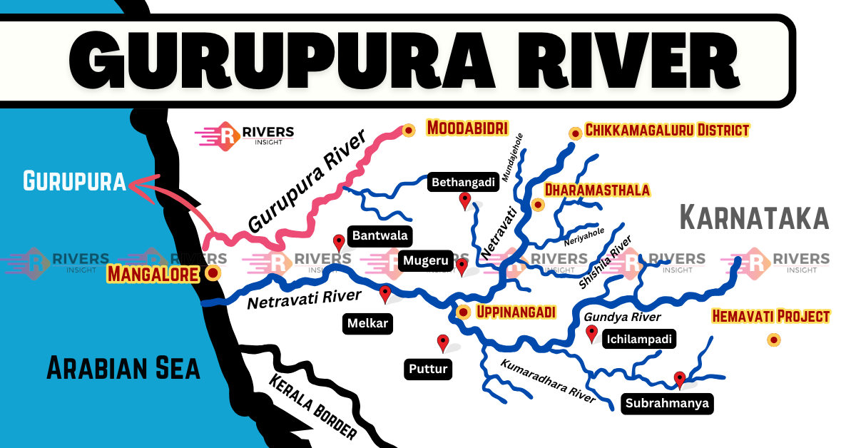 Gurupura River Map - Karnataka