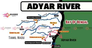 Map of Adyar River Chennai, Tamilnadu