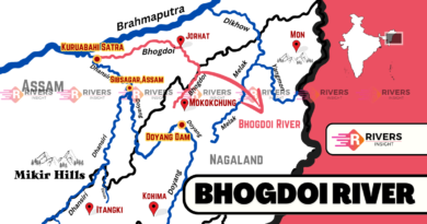 Map of Bhogdoi River with Origin and tributaries