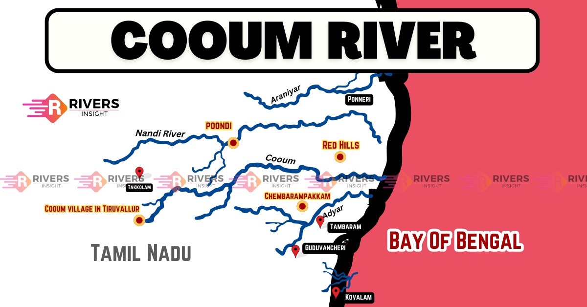 Map of Cooum River Chennai, Tamilnadu