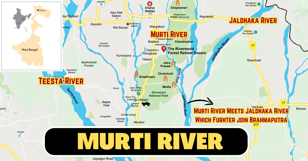 Map of Murti River in West Bengal