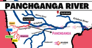 Panchganga River - Map and Temples of Kolhapur