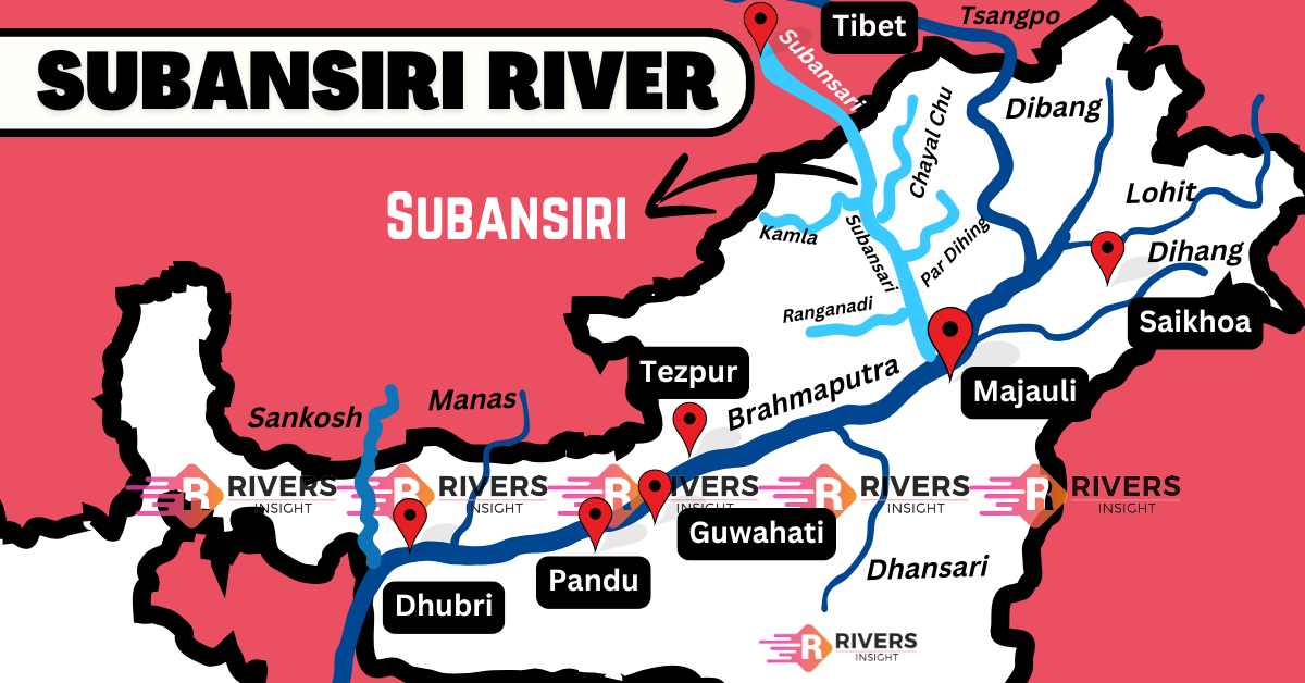 Subansiri River Map, Dam and Tributaries