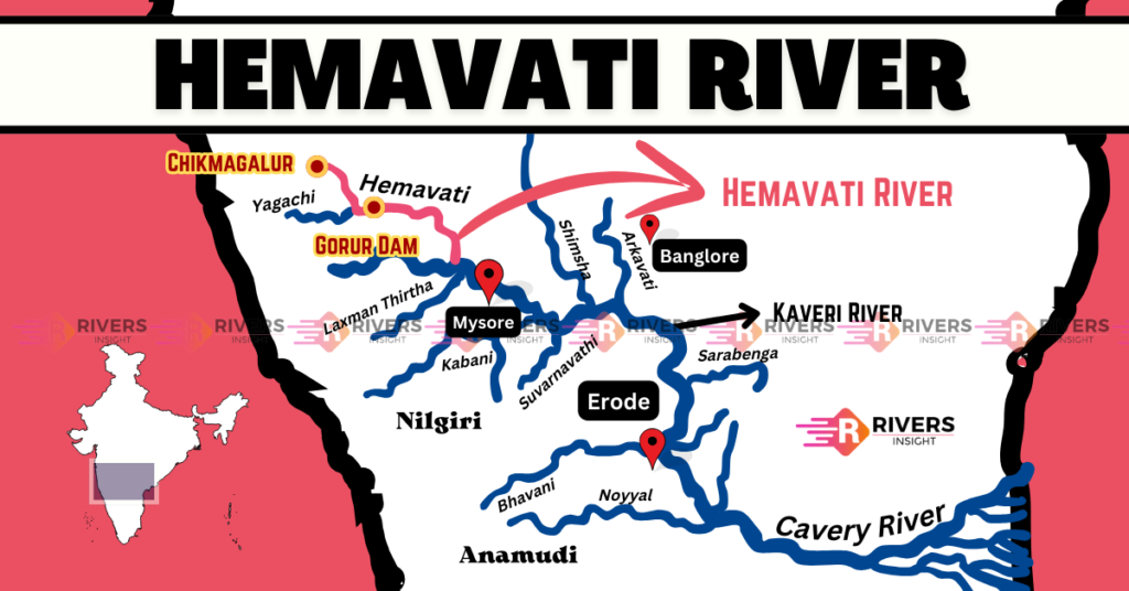 Hemavati River Map in Karnataka