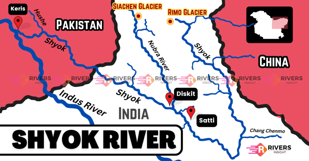 Map of Shyok River in India