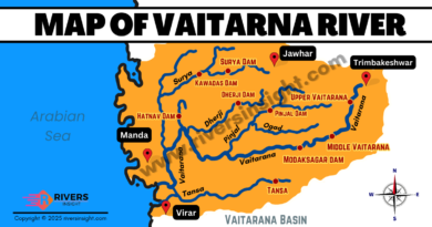 Map of Vaitarna River with Dams in Maharashtra