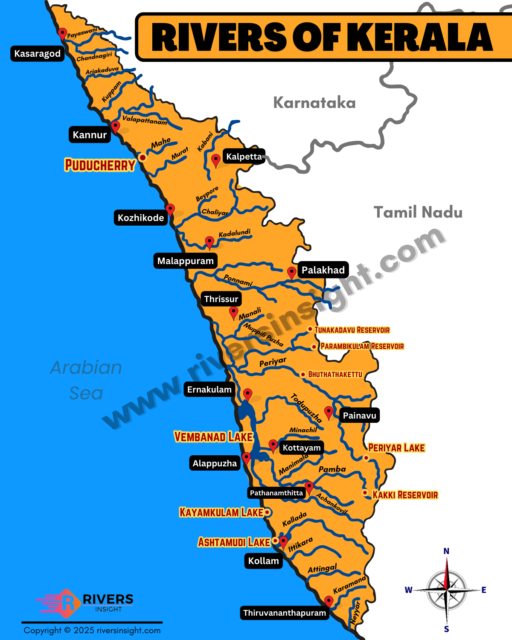River of Kerala - Map