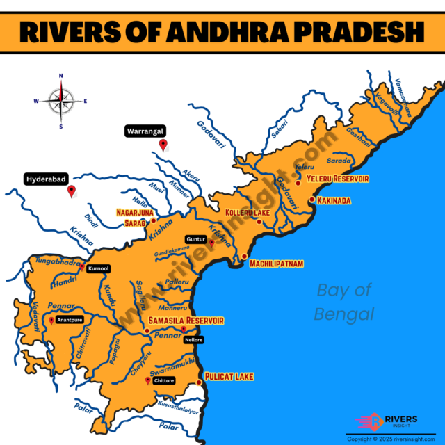 Rivers of Andhra Pradesh Map with Names and Images