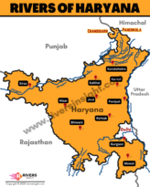 Rivers of Haryana map and Names