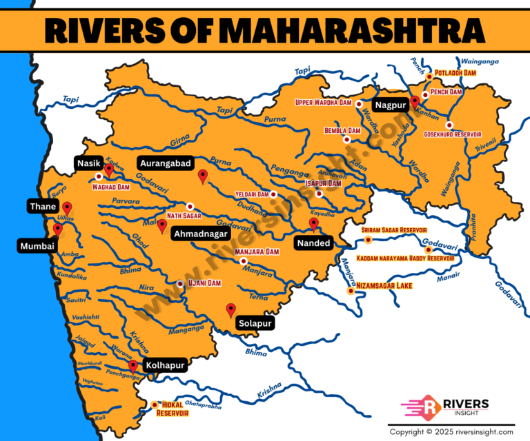 Rivers of Maharashtra Map with Names