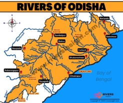 Rivers of Odisha Map with Names