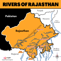 Rivers of Rajasthan Map with Names