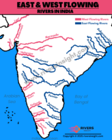 East and West Flowing Rivers in India Map and Difference