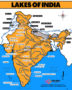 Map of Lakes in India - Largest Artificial, Salt and Freshwater with Types