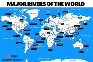 Map of Major Rivers of the World