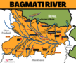 Bagmati River Map with Origin and Tributaries