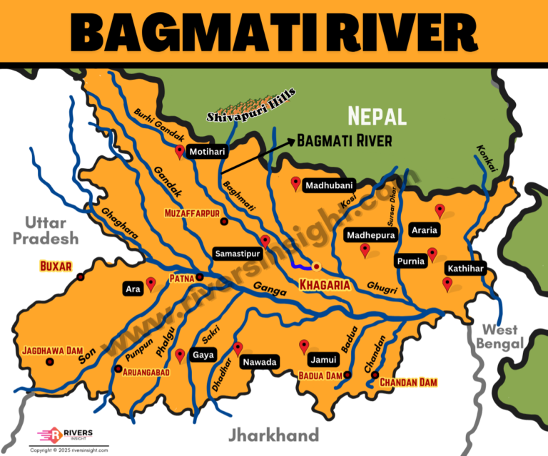 Bagmati River Map with Origin and Tributaries