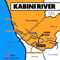 Map of Kabini River in India