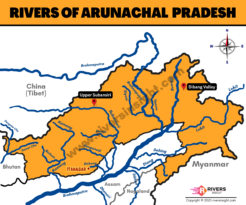 Rivers of Arunachal Pradesh Map