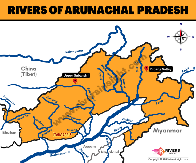Rivers of Arunachal Pradesh Map