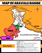 Map of Aravalli Range in India - Mountains, Hills and Highest Peak