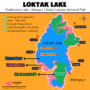 Loktak Lake Map with Keibul Lamjao National Park - Manipur