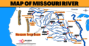 Map of Missouri River in United States of America
