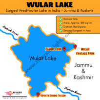 Map of Wular Lake in Jammu Kashmir