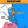 Pulicat Lake Map in India with States and Bird Sanctuary